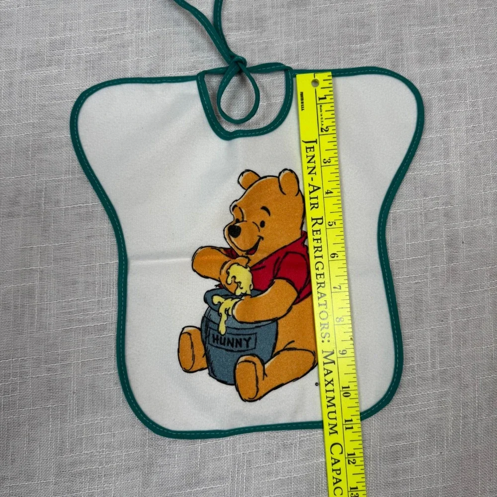 VTG Disney Winnie the Pooh Honey Pot Baby Bib Tie Neck First Years Terry Cloth‎